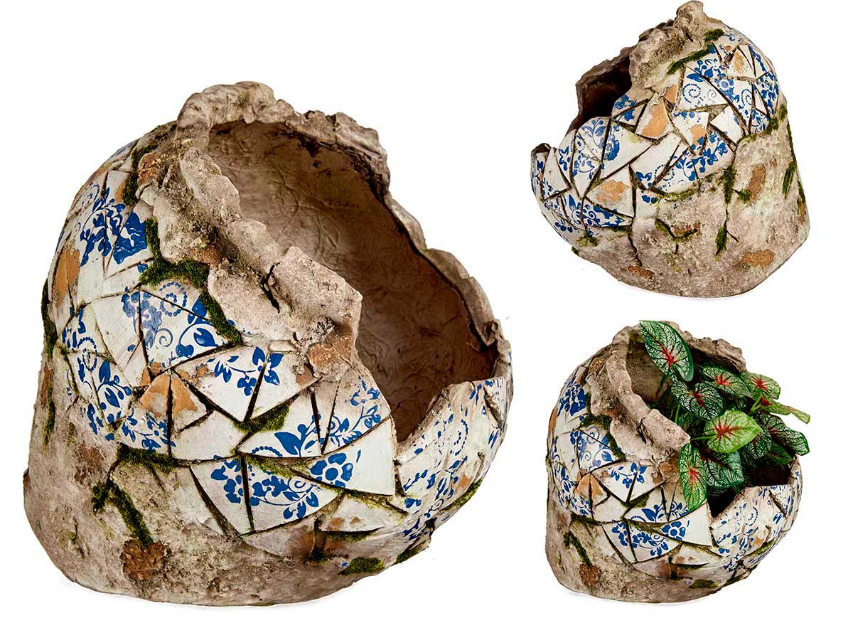 vaso rustico in poliresina 30,5 cm