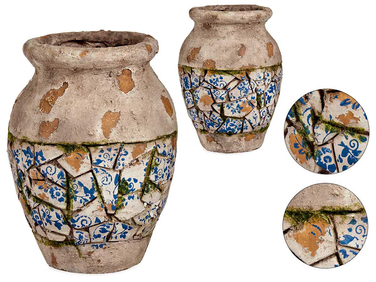 vaso rustico in poliresina 32,5 cm