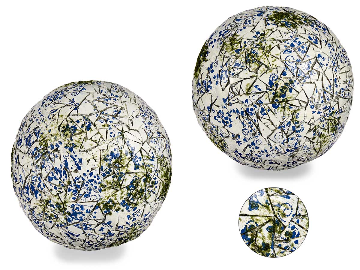 palla a mosaico in poliresina blu