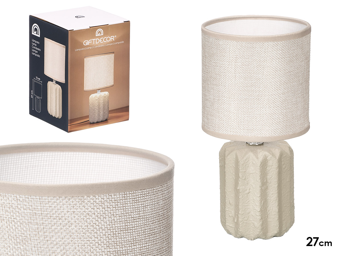 lampada da tavolo a righe beige