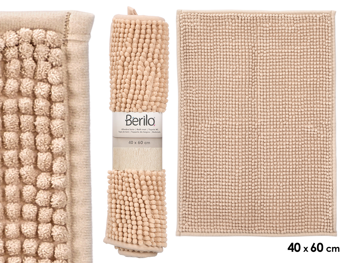 Tappetino da bagno beige 40x60 cm
