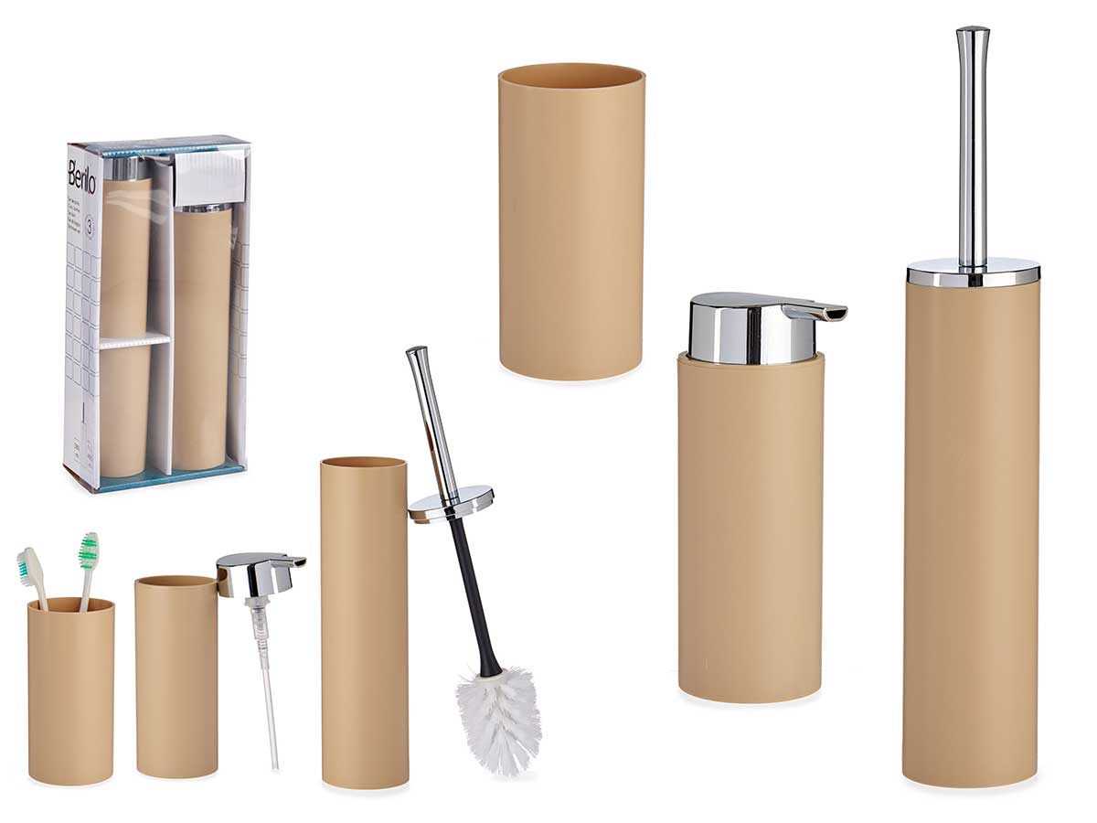 set da bagno 3 pezzi marrone