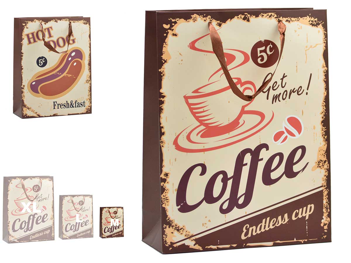 borsa regalo hotdog e caffè peq, 2 volte assortito