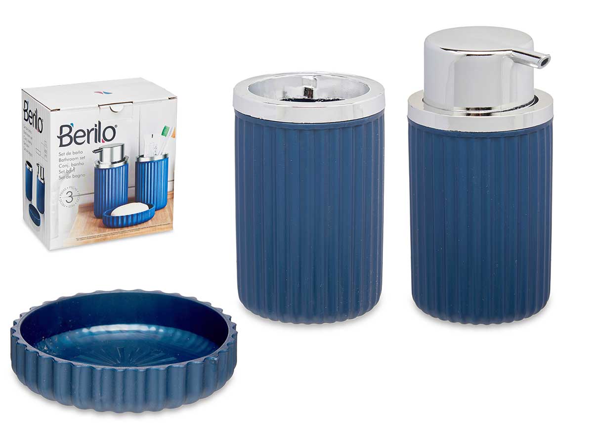 set da bagno 3 pezzi blu