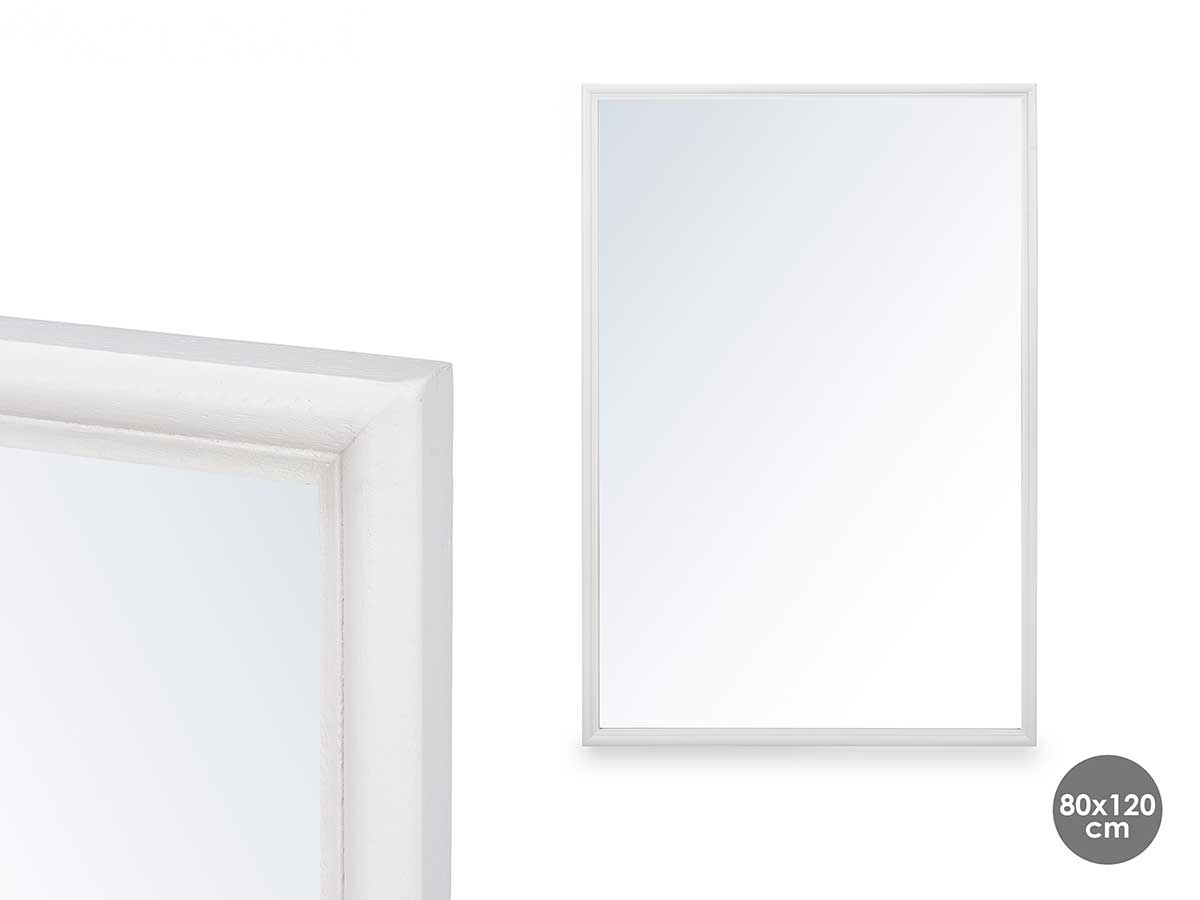 specchio da parete con cornice in legno 80 x 120 c