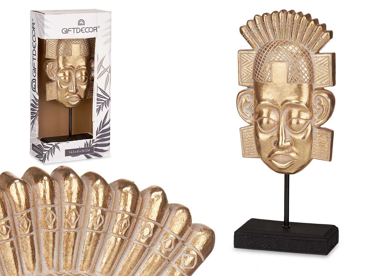 testa indiana con base in oro