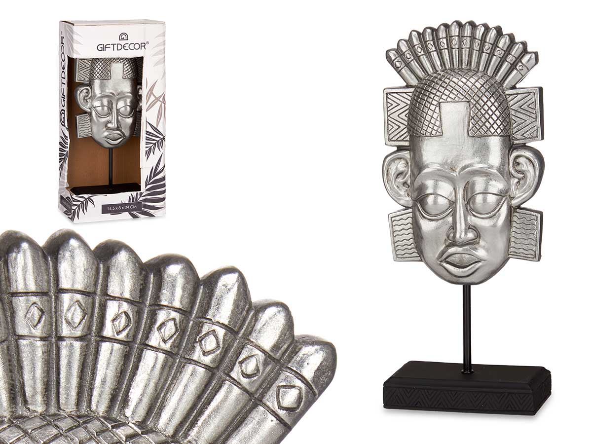 testa indiana con base in argento