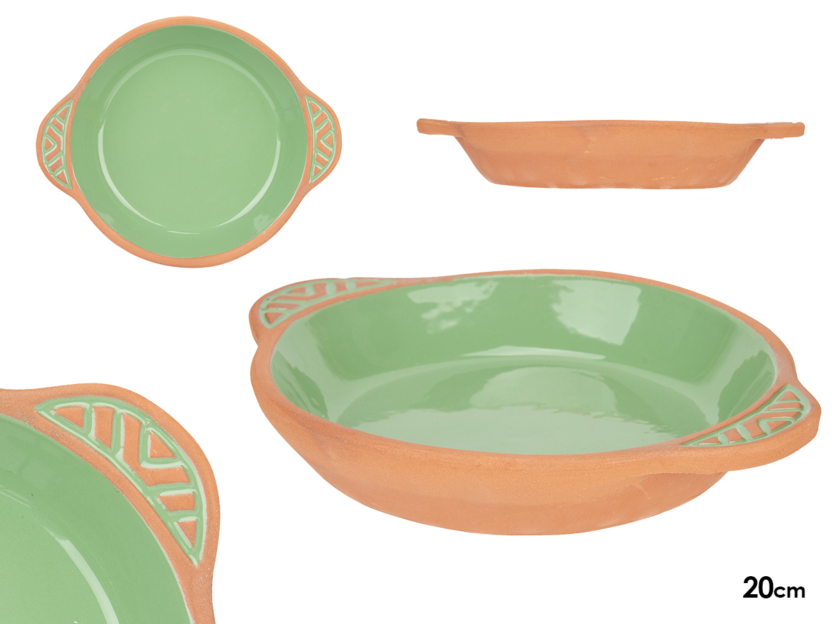 casseruola rotonda in terracotta manici rotondi 20