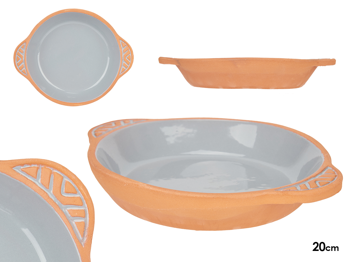 casseruola rotonda in terracotta manici rotondi 20