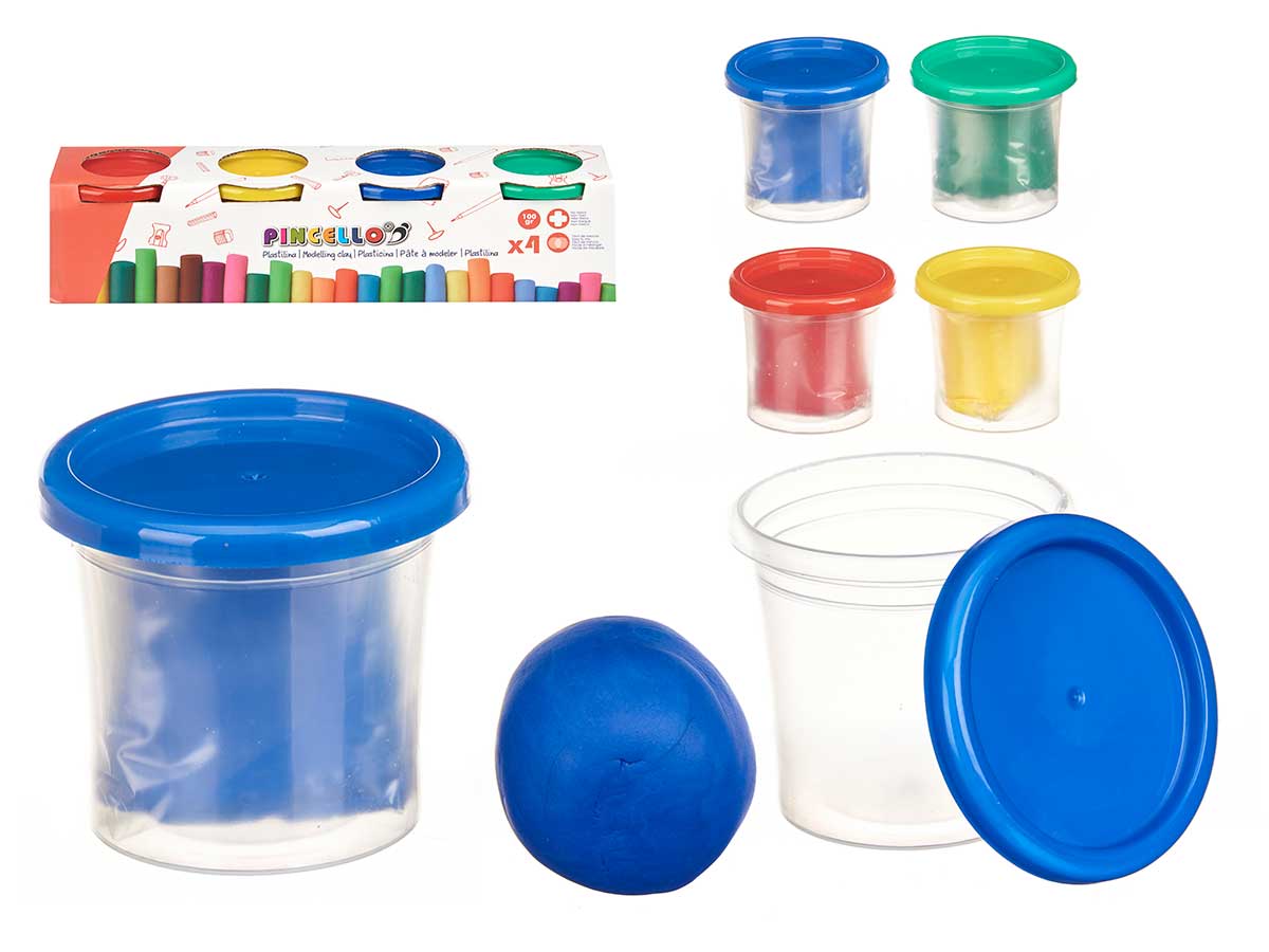 set 4 plastilina 100 grammi