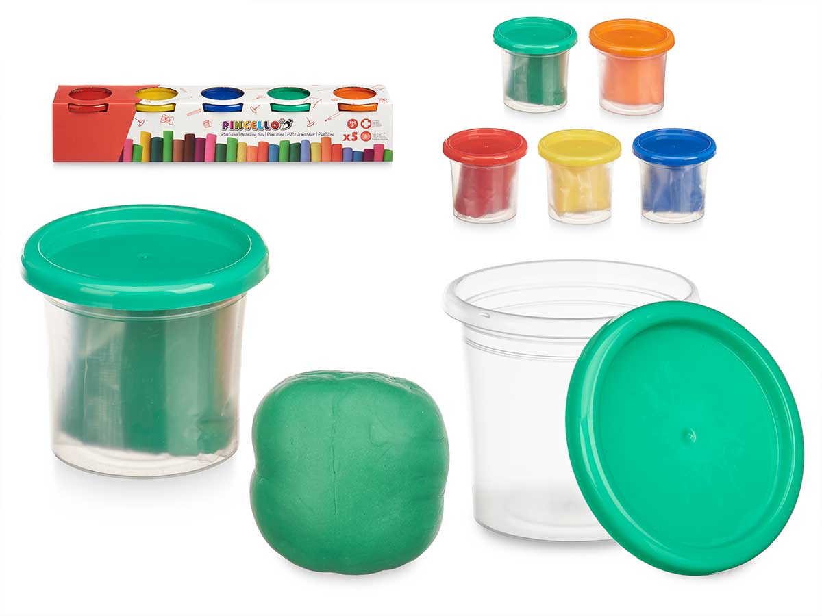 set 5 plastilina 100 grammi