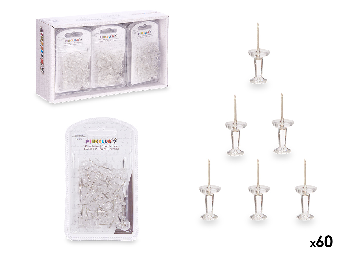 set 60 pin trasparenti
