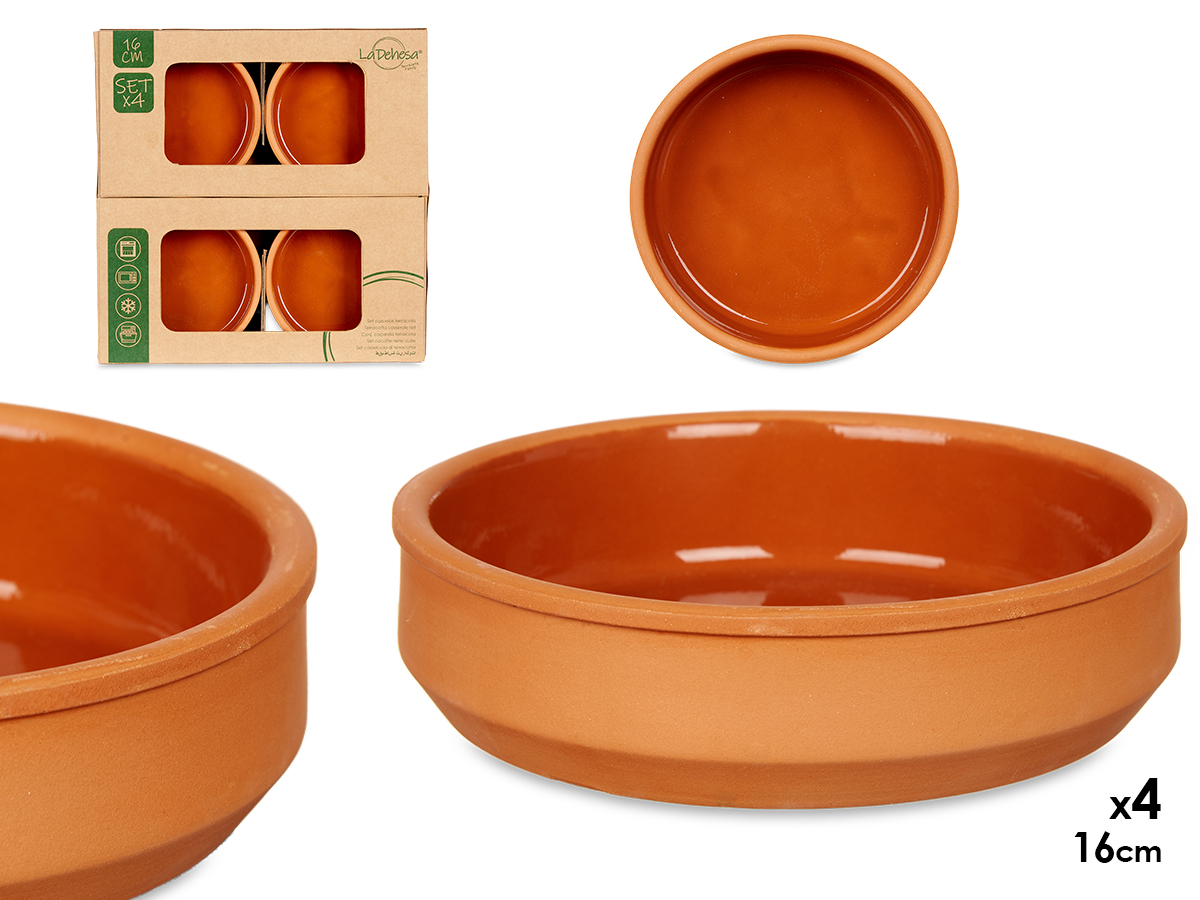 set 4 vasi di terracotta 16 cm marrone