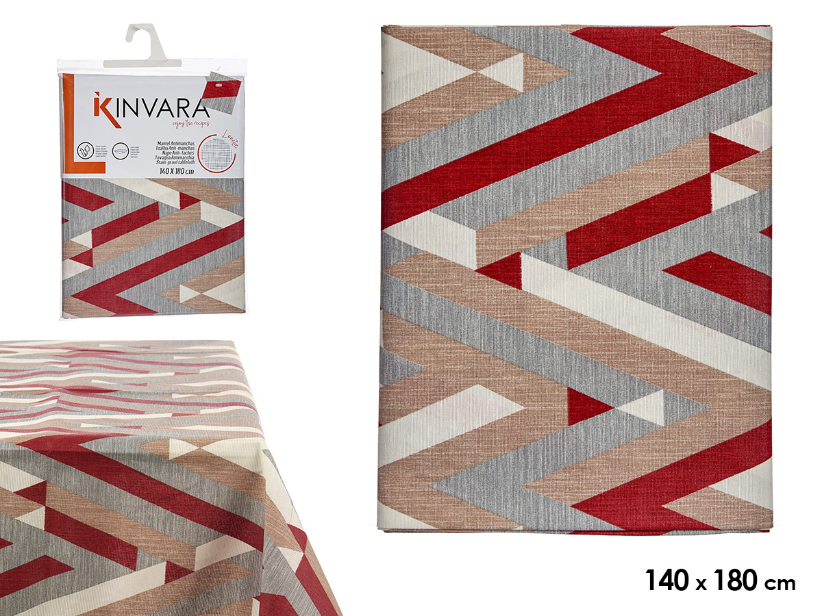 tovaglia in tela antimacchia 140x180cm righe borde